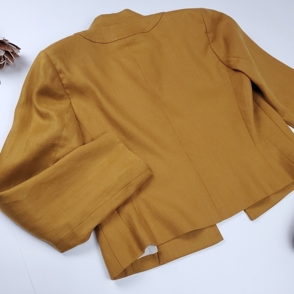 Etcetera Mustard Yellow Gold Double Button Jacket Sz 2 - Picture 14 of 15